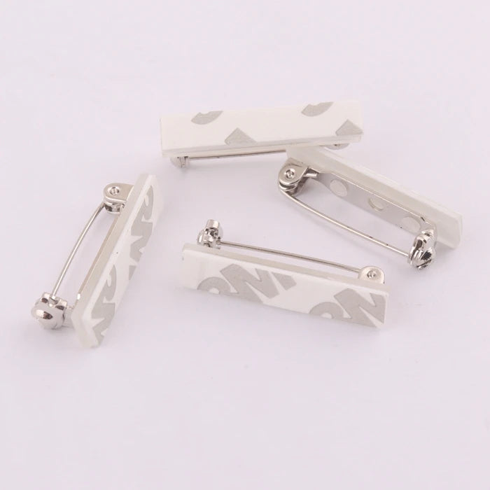 Garment Accessories Plastic Base Metal Brooch Safety Pin Badge Pin with Adhesive
