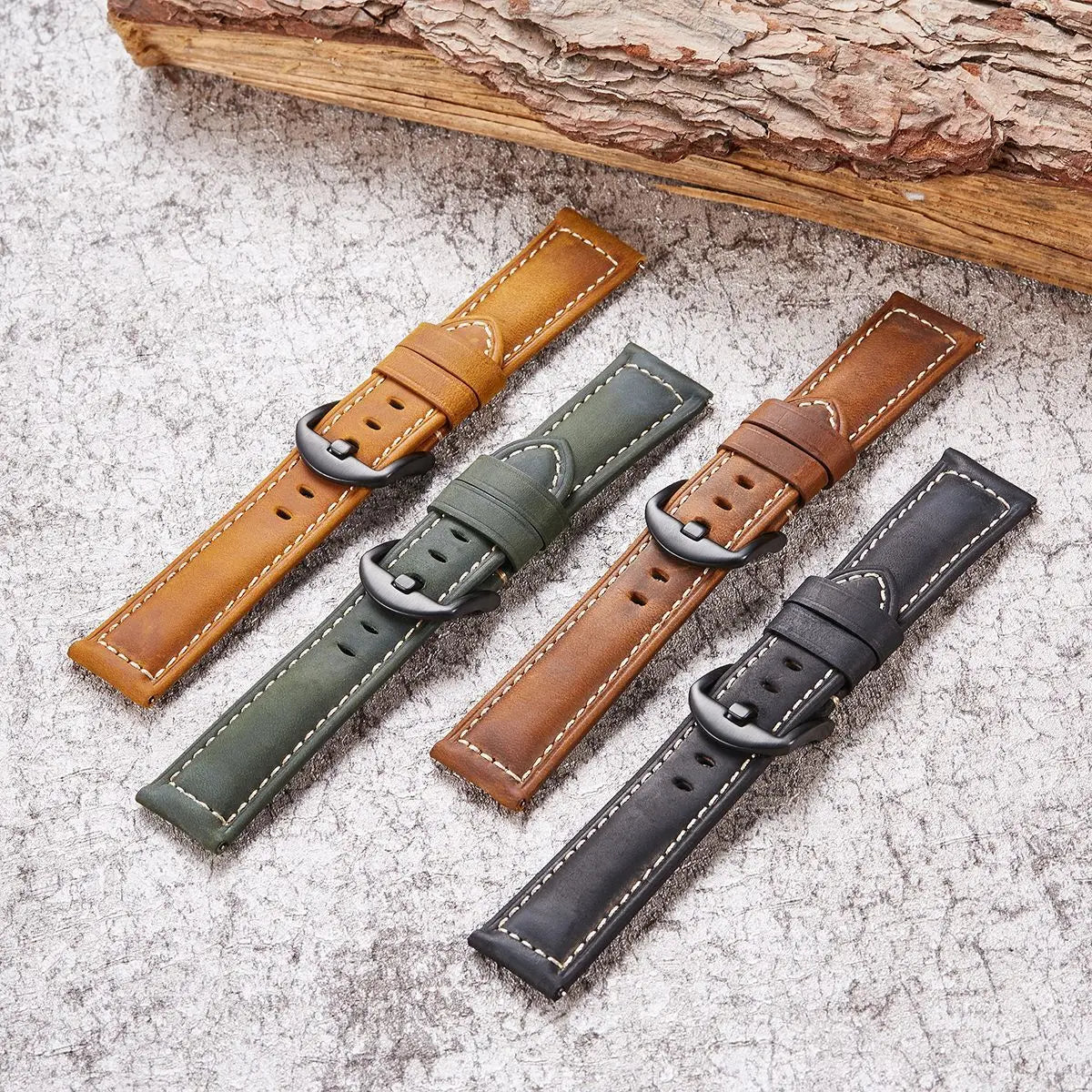Vintage Quick-release Thick Crazy Horse Leather Watch Band 26mm 20mm 22mm24mm Genuine Cowhide Leather Handmade Watch Strap