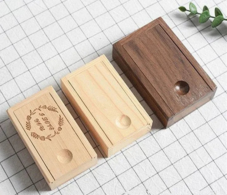 Rustic Eco-Friendly Black Brown Rectangle Unfinished Solid Wood Storage Keepsake Decorative Craft Packaging Box Gift Boxes