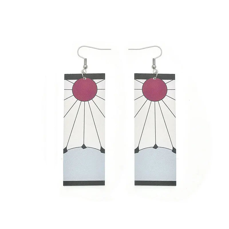 Wholesale Tanjiro Earrings Japanese Anime Demon Ear Clip Slayer Fashionable Acrylic Butterfly Pendant for Women and Men