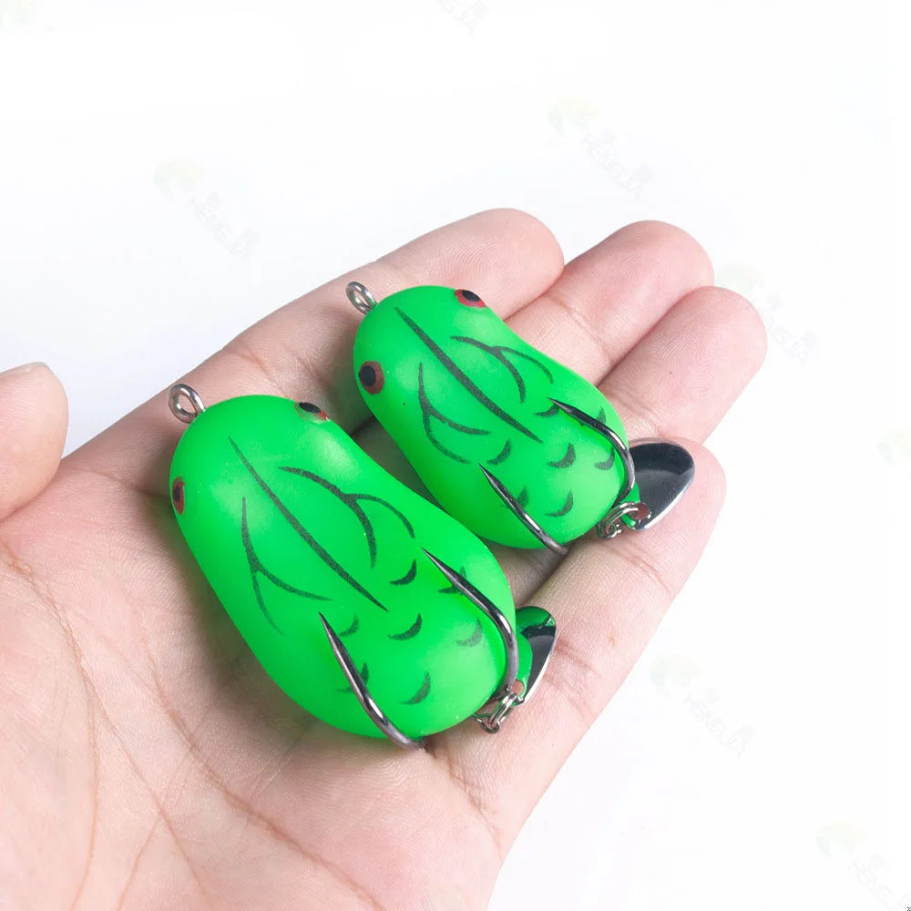 4.2cm/8g 5cm/14g Rubber Frog Fishing Lures With Balance Weight Spoon Snakehead Lure Floating Artificial Frog Bait