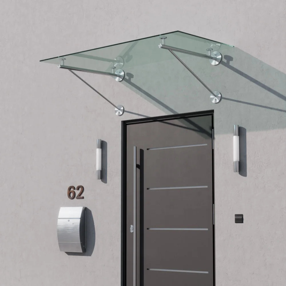 Kinmade Stainless Steel Glass Canopy Brackets Outdoor Clear Gass Awning