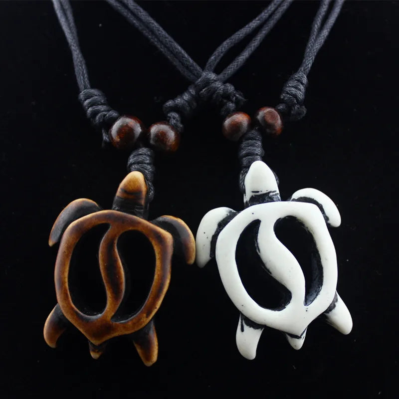 Cheap Sale Marine Series Jewelry Necklaces Men Europe America Vintage Resin Carved Hollow Sea Turtle Pendant Necklace for Fat
