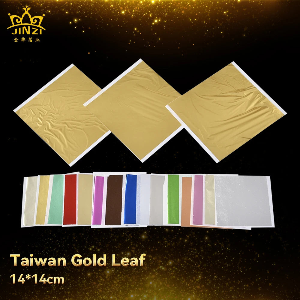Hot Selling 14cm*14cm Gold Sheets Glod Leaf Gold Foil for Welt Furniture Carving Craft Decorations