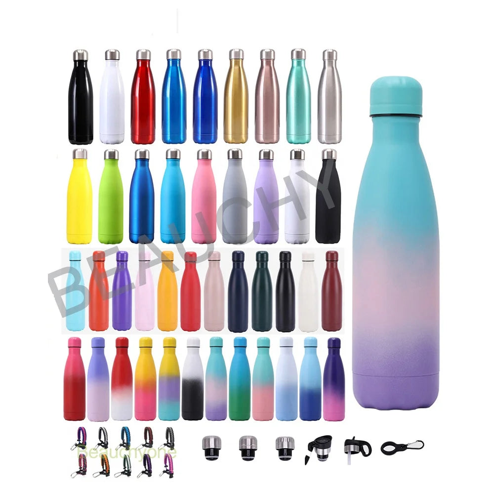 2024 New Stainless Steel Sport Cola Water Bottles Wholesale Custom Logo 500ml 17oz Vacuum Insulated Water Bottle Sport BPA Fr