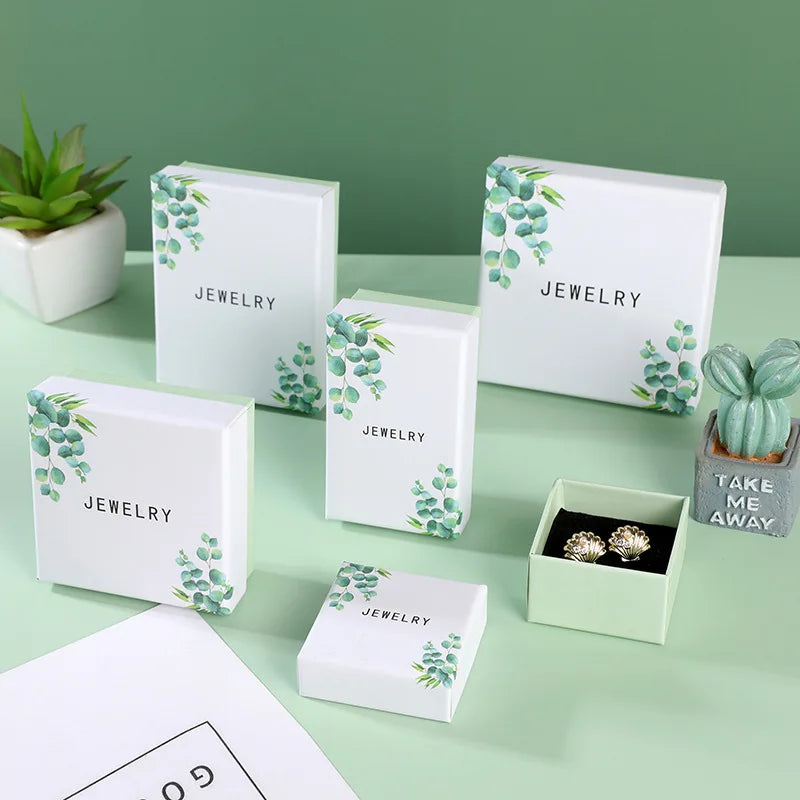 In Stock Style Refreshing Necklace Ring Earrings  Jewellery Packaging Paper Jewelry Box