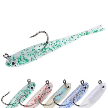 Topline Silicone Fishing Lures Soft Artificial Bait With Hooks Lead Jig Head Swimbait for Saltwater and Freshwater