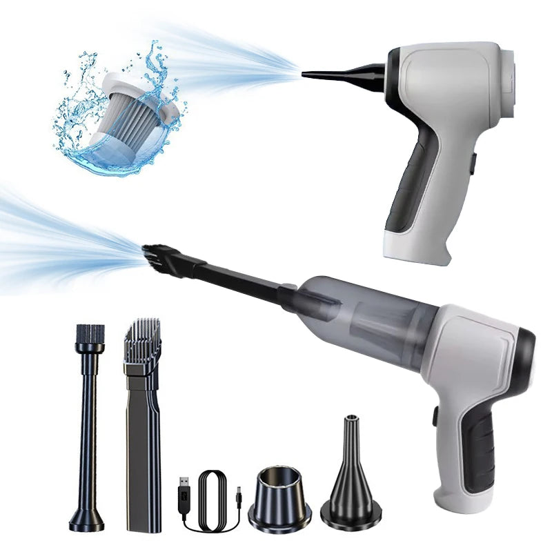 26000Pa Suction Mini Vacuum Cleaner 3 in 1 Portable Air Duster With Multi-nozzles & Floor Brush for Car Home Office