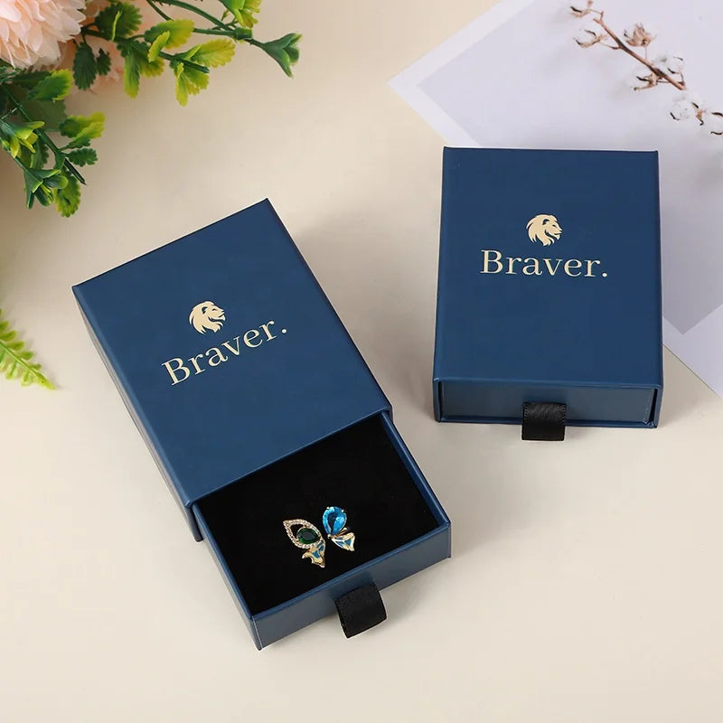 Custom Mini Caja De Joyeria Earring Rings Necklace Ring Jewelry Packaging Drawer Print Cardboard Box