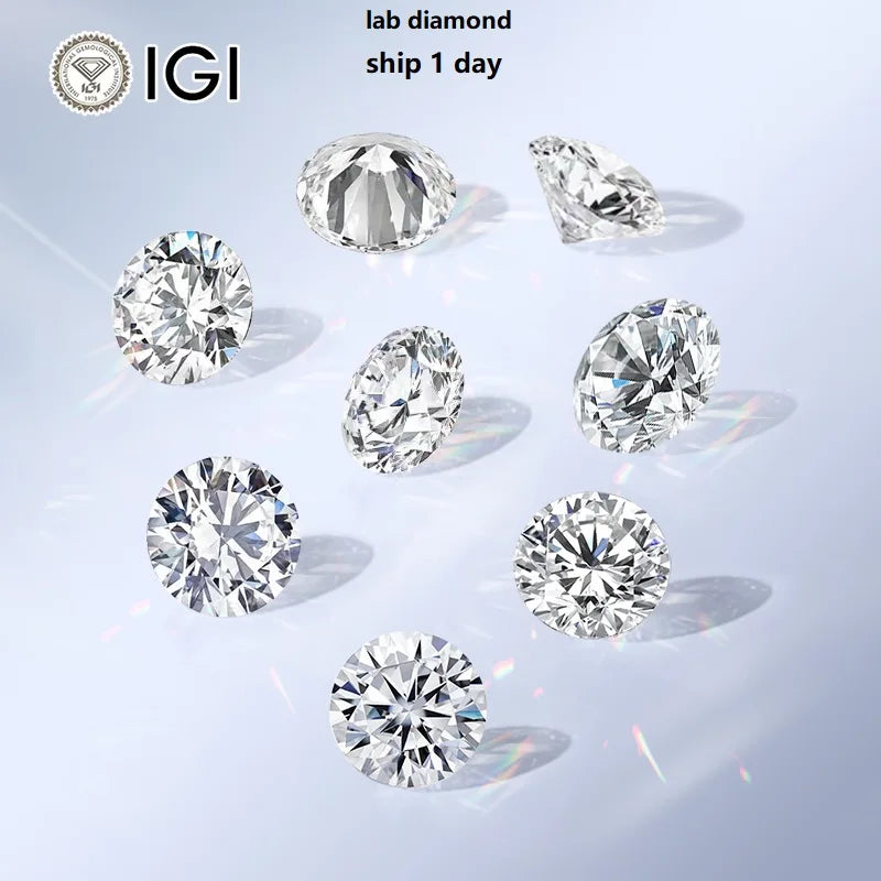 24 Hour Ship Big Promotion Starsgem 1carat 0.5ct Hpht CVD Lab Grown Diamant Round D Color VS1 VVS2 IGI Certificate Lab Diamon