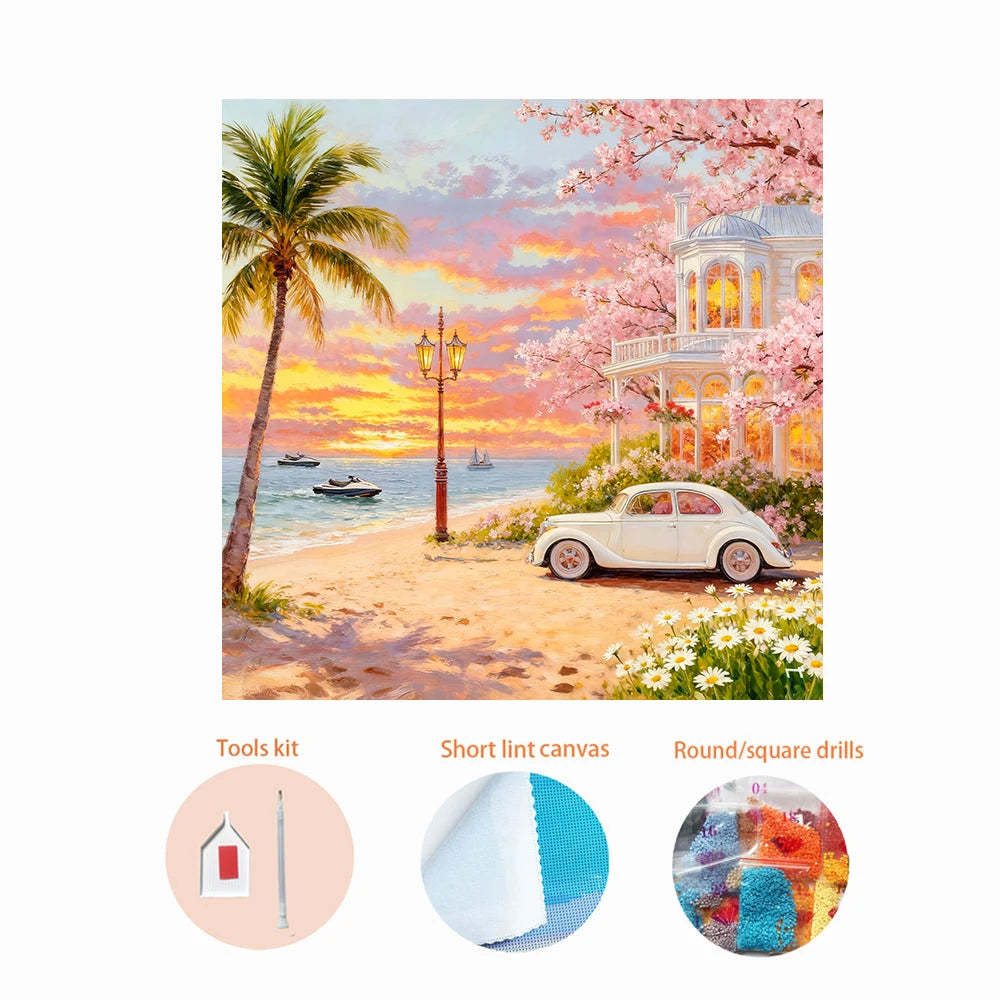 Wholesale OEM Resin Drillds Colorful Flower DIY Arts Craft Adults Full Drill Resin Square Diamond Painting Kits