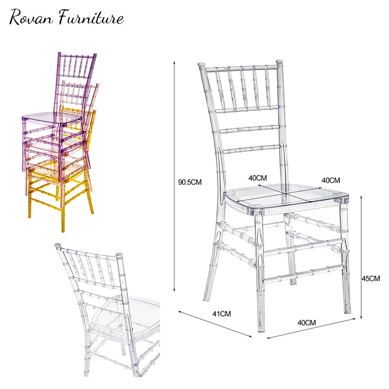 RTS TOP Restaurant Typys of Plastic Stacking Resin clear Wedding Chairs Wholesale Wedding and Event Chairs