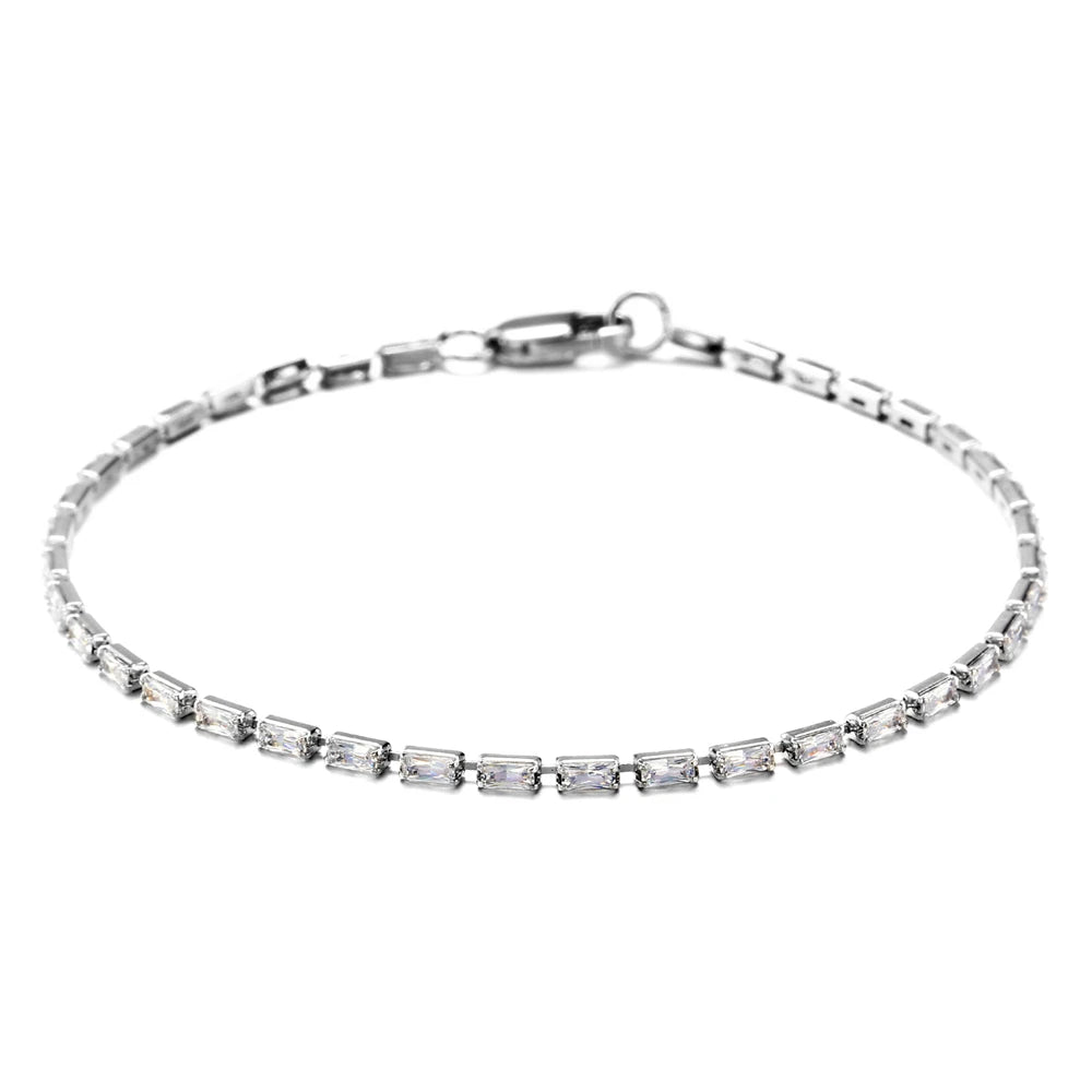 Wholesale Women 925 Silver Sterling Diamond Chain Bracelets Supplier