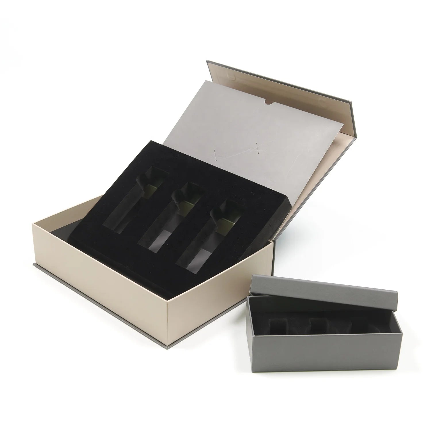 Factory Supply High-quality Multifunctional High Hardness Grey Loge Printing Magnetic Gift Box for Cosmetic Products