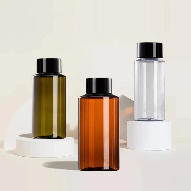 in Stock Pet round Oblique Shoulder Plastic Toner Lotion Bottle 100ml 150ml 200ml 280ml Luxury Cosmetics for Shampoo Face Cre