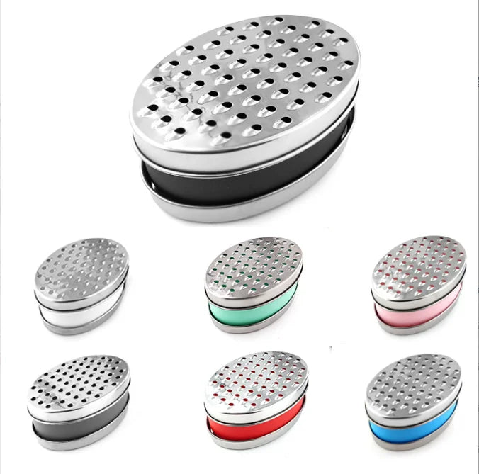 2 in 1 Stainless Steel Cheese & Lemon Grater with Eco-Friendly Food Storage Container in 7 Colors for Kitchen Use