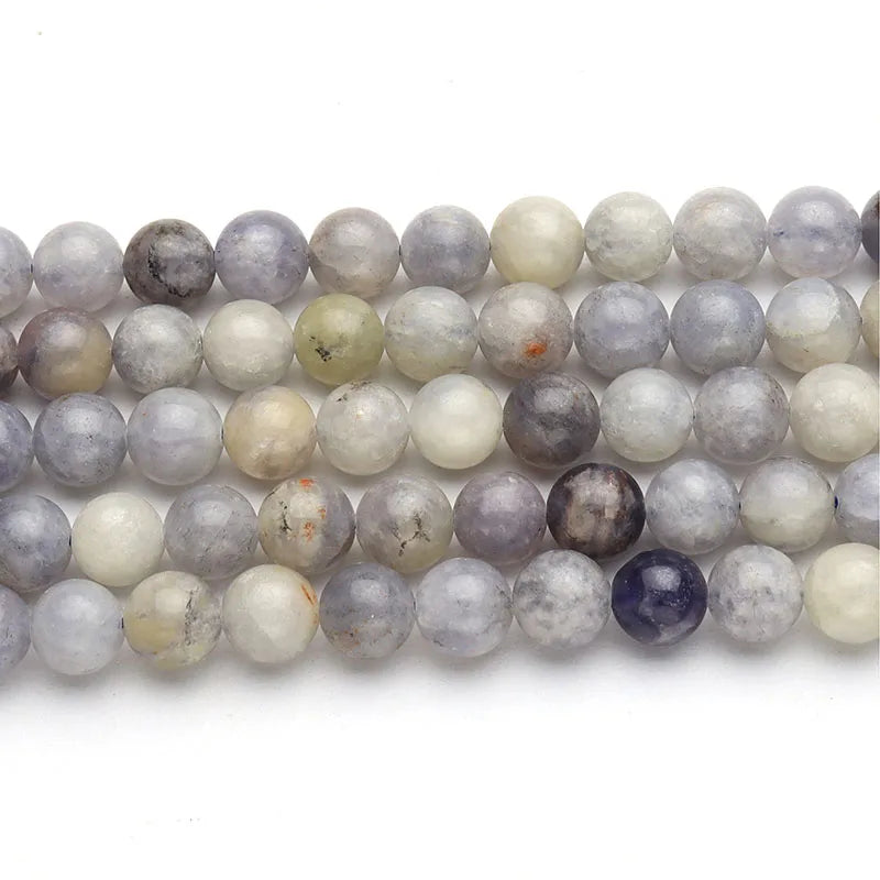 Natural Round Polish Blue Iolite Beads Stone Water Sapphire Bead for DIY Jewelry Making 6mm 8mm 10mm