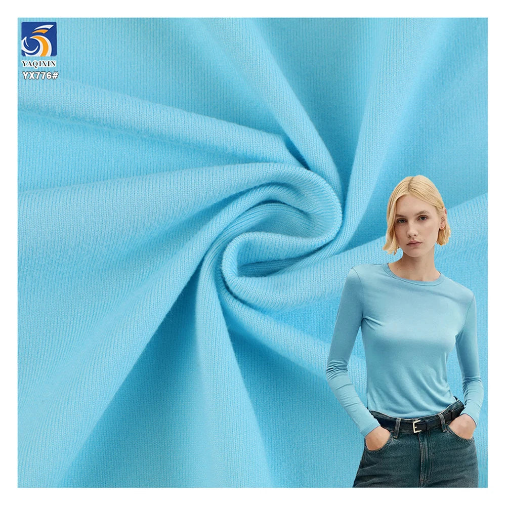 YX776 95% Polyester 5% Spandex Cheap 180gsm  Double-Sided Brushed Bottoming Shirt Yoga Clothing Knit 4 Way Stretch Fabric