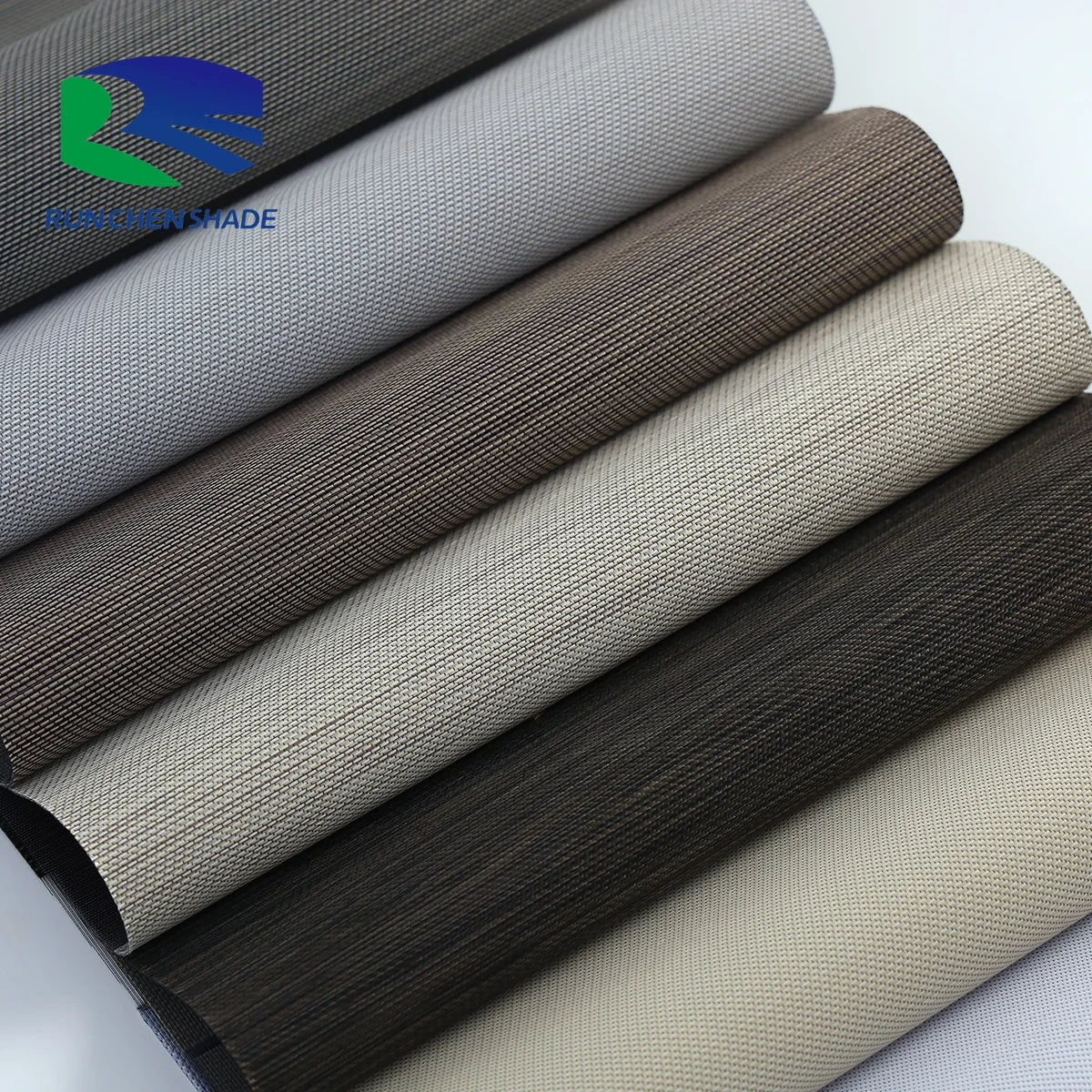 Modern Style Electric Built-in Plain Blackout Double Layer Window Shades Roller Blinds Fabric