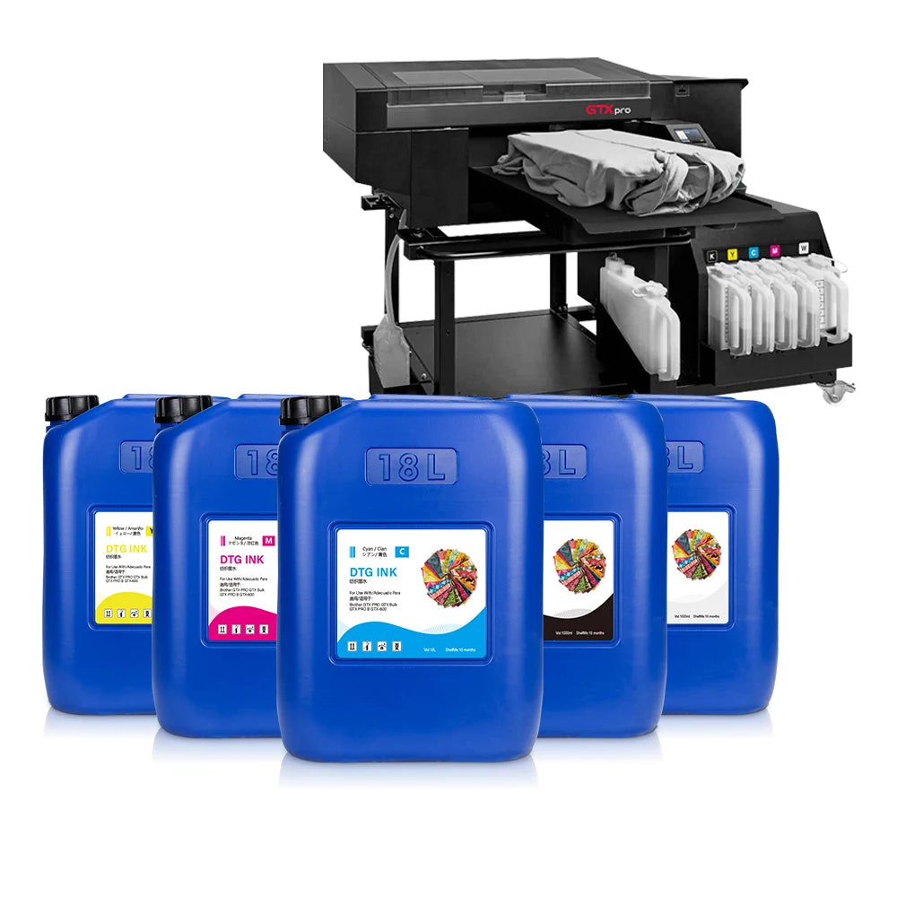 Winnerjet 18L Textile DTG Ink With One Time Chip GTX Ink Bottle for Brother GTX-422 GTX-423 GTX-425 GTX-600 GTXPro Series