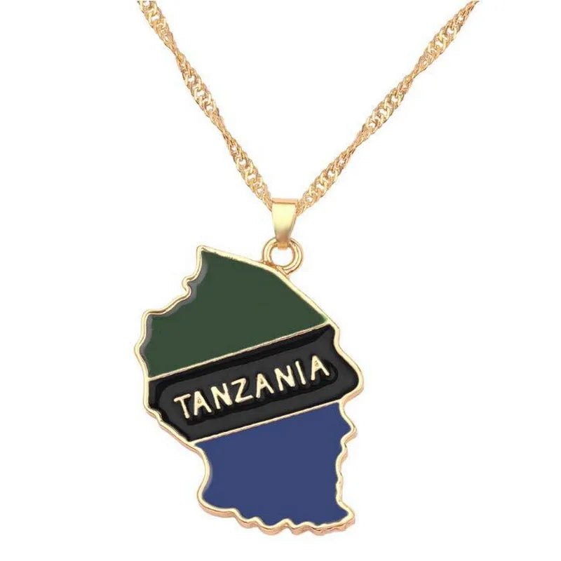 Wholesale Custom Design Metal Albanian Egypt Djibouti Souvenir Flag Necklace Fashionable