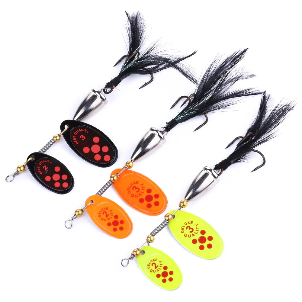 6.5cm/13g Manufacturer Double Blade Fishing Spinner Hard Metal Spoons Blade Swimbait Fishing Lure for Saltwater Freshwater