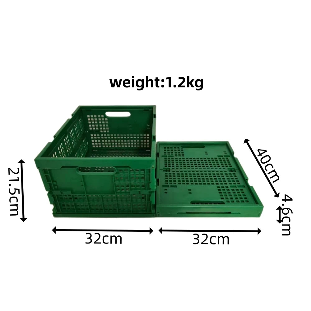 JOIN High-Quality Green Mesh Storage Folding Box Agriculture Plastic Vented Foldable Crate for Vegetable and Fruit