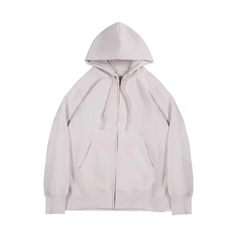 Wholesale Boxy Zip up Hoodies 500gsm Heavyweight Pullover Hoodie French Terry  Oversized Men Zip up Hoodies