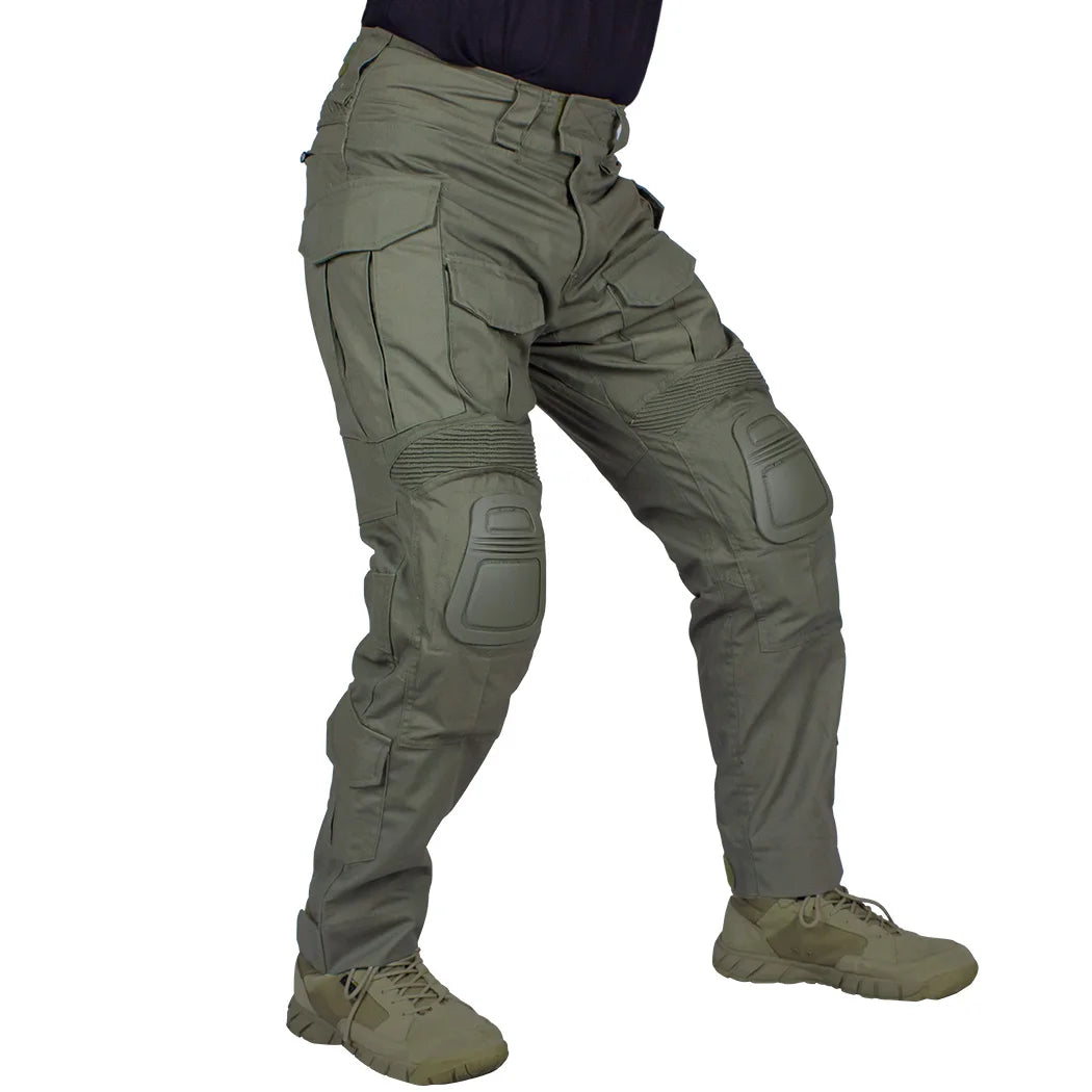 IDOGEAR Men G3 Camo Hunting Tactical Outdoor Trousers Multi Pocket Camouflage Pants Combat Pants with Knee Pads