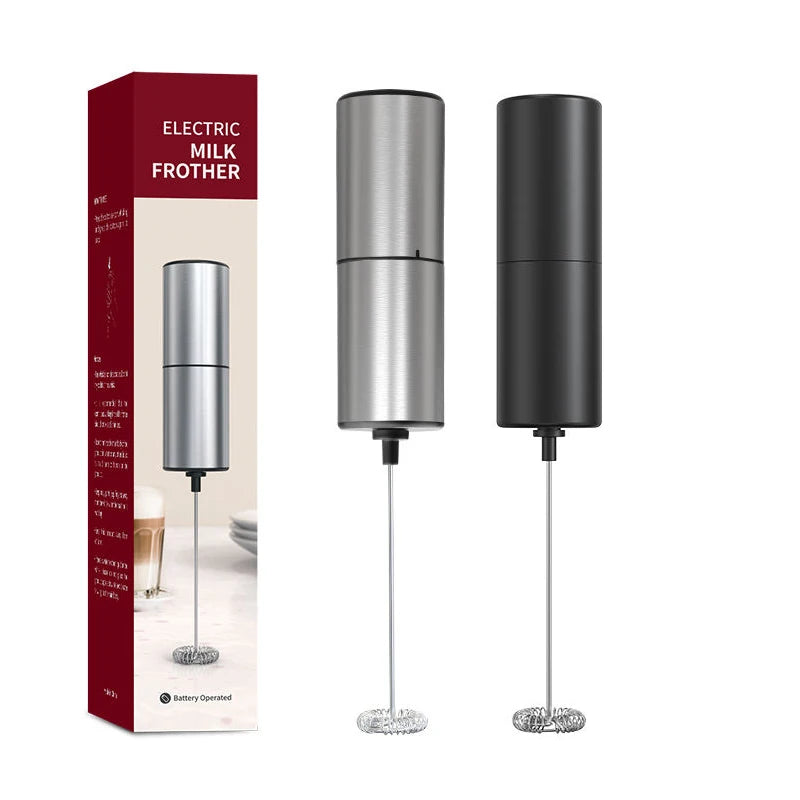 Factory Wholesale Hot Handheld Automatic Battery Powered Stainless Steel Mini Electric Milk Frother for Coffee
