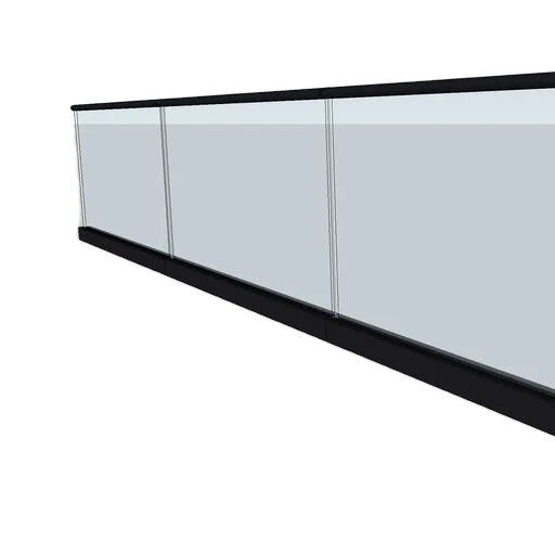 Reilbu Top Mounted Modern Design Aluminum U Channel Glass Railing With Stainless Steel Slot Tube Handrail