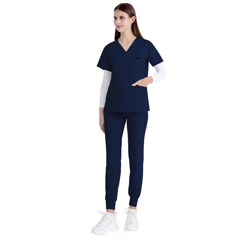 In Stock 42122 Stretchy Designer Scrubs Uniforms Sets for Women Scrubs Suit Women Ladies Stylish Scrubs Uniforms