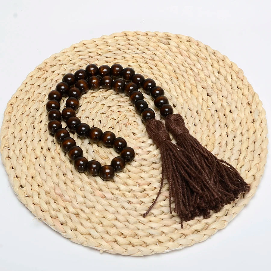 80 Cm Wood Beads Garland With Color Tassels Farmhouse Rustic Natural Wooden Bead String Wall Hanging