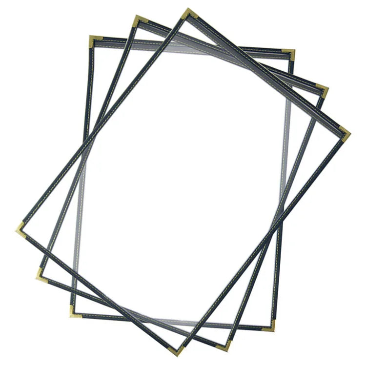 8.5 X 14 Inch Menu Covers Transparent Restaurant Menu Holder Book Menu Folder Sleeves for Restaurant Bar Cafe Black