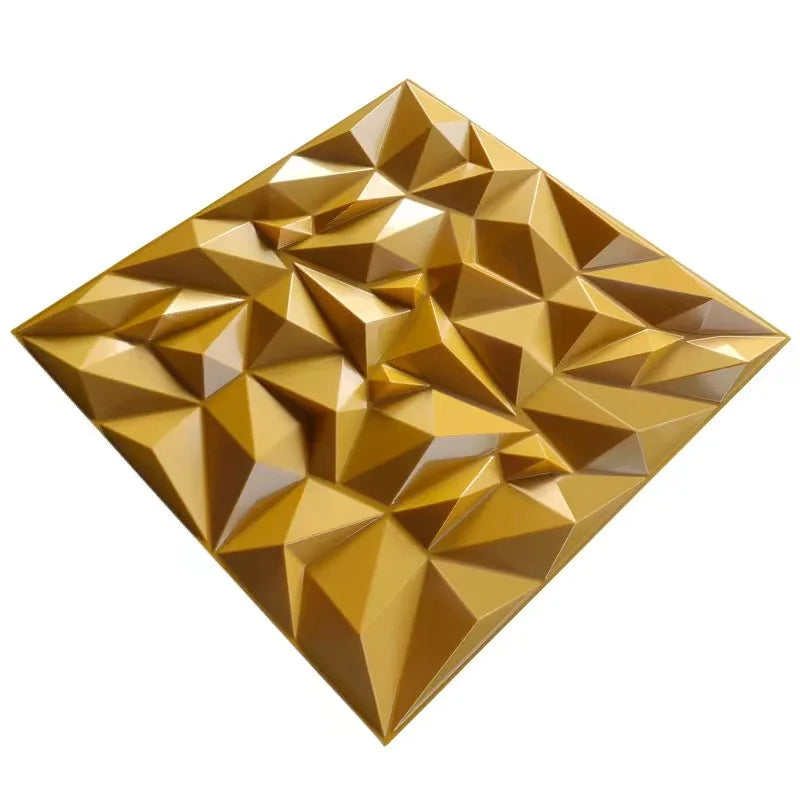 Irini Gold Color Fireproof Waterproof PVC 3D Wall Panel-Household Use Easy Install 5-Year Warranty