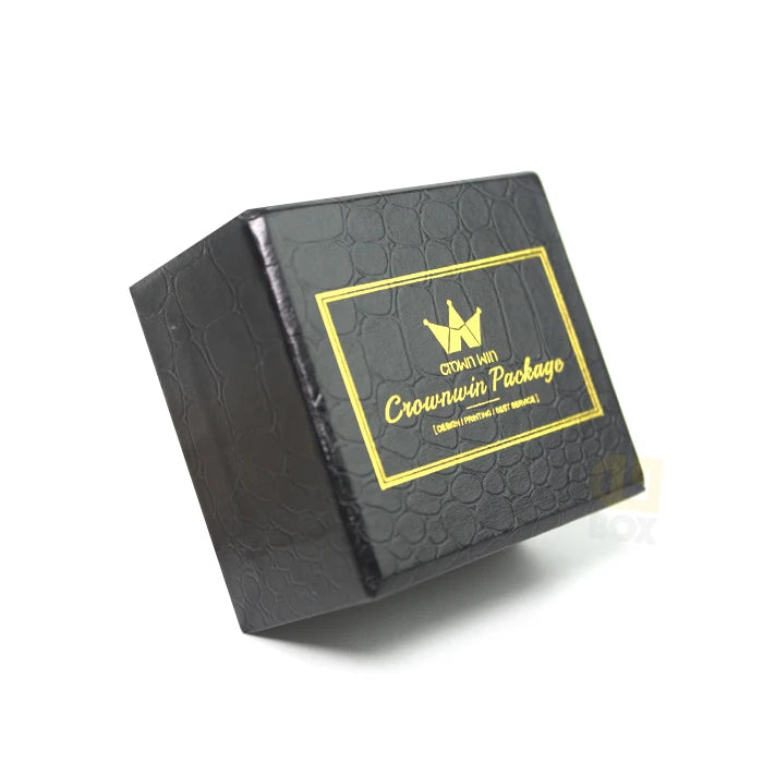 Luxury Gloss Antique Velvet Quran Black Watch Ring Box Ribbon High End Customized Eco-friendly Rigid UV Coating Embossing