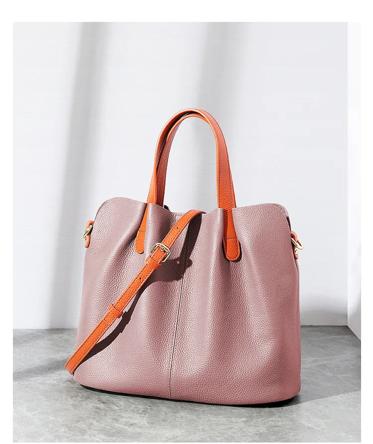 2024 New High-quality Dermis Leather Women's Bag Senior Quality Shoulder Bag Casual Soft Leather Large Capacity Tote Handbag