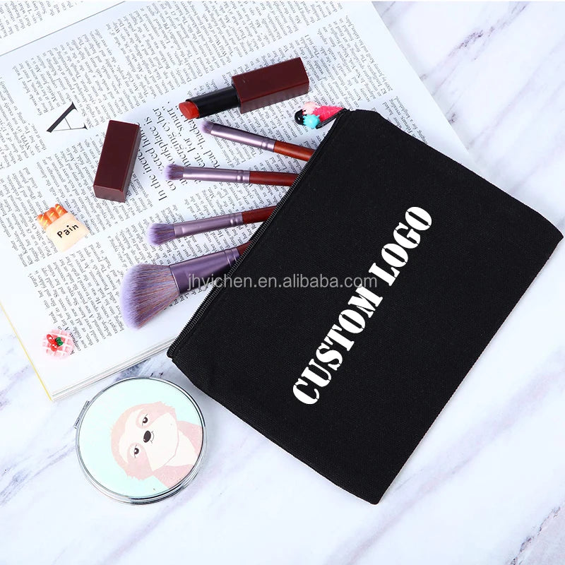 Factory Sale Cotton Eye Pencil Storage Bag Popular Canvas Cosmetic Zipper Pouch for DIY