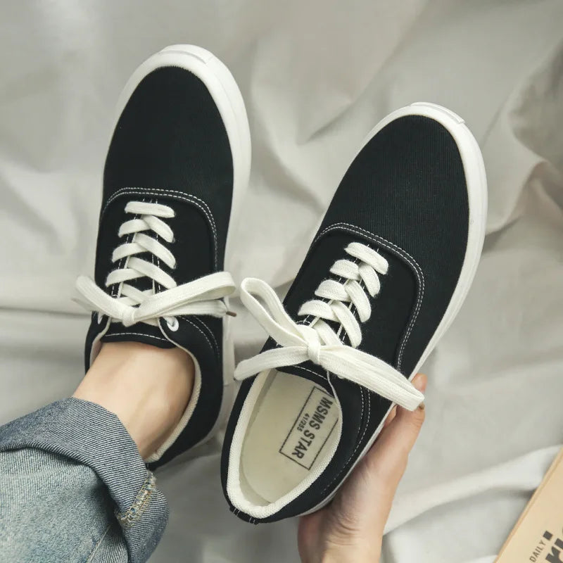 2024 OEM Customized New Design Trendy Shoes Wholesale Rubber Canvas Sneakers Daily Laced Sport Shoes