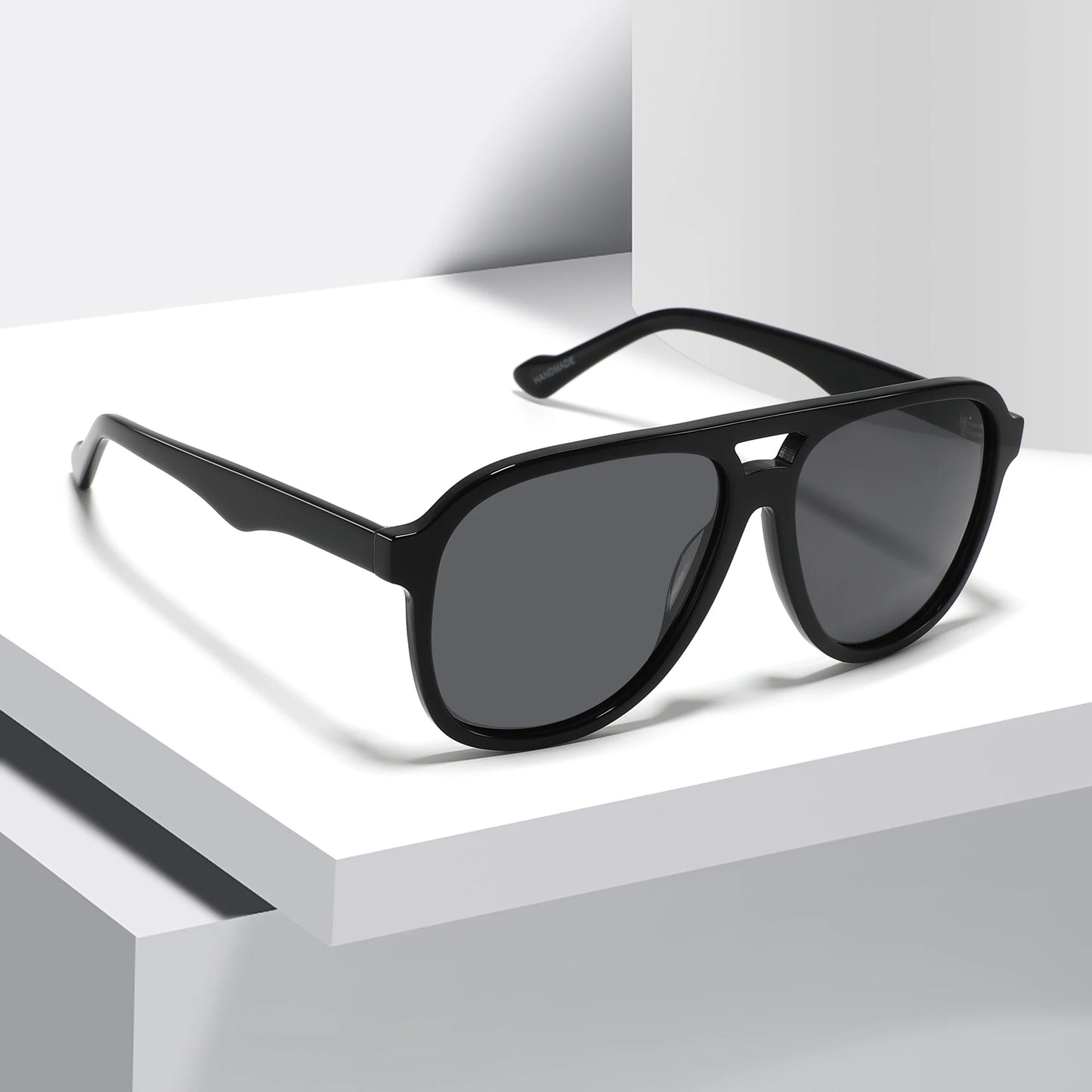 CONCHEN High End Acetate Sunglasses Polarized Mens Womens Double Bridge Luxury Oversized Sun Glasses