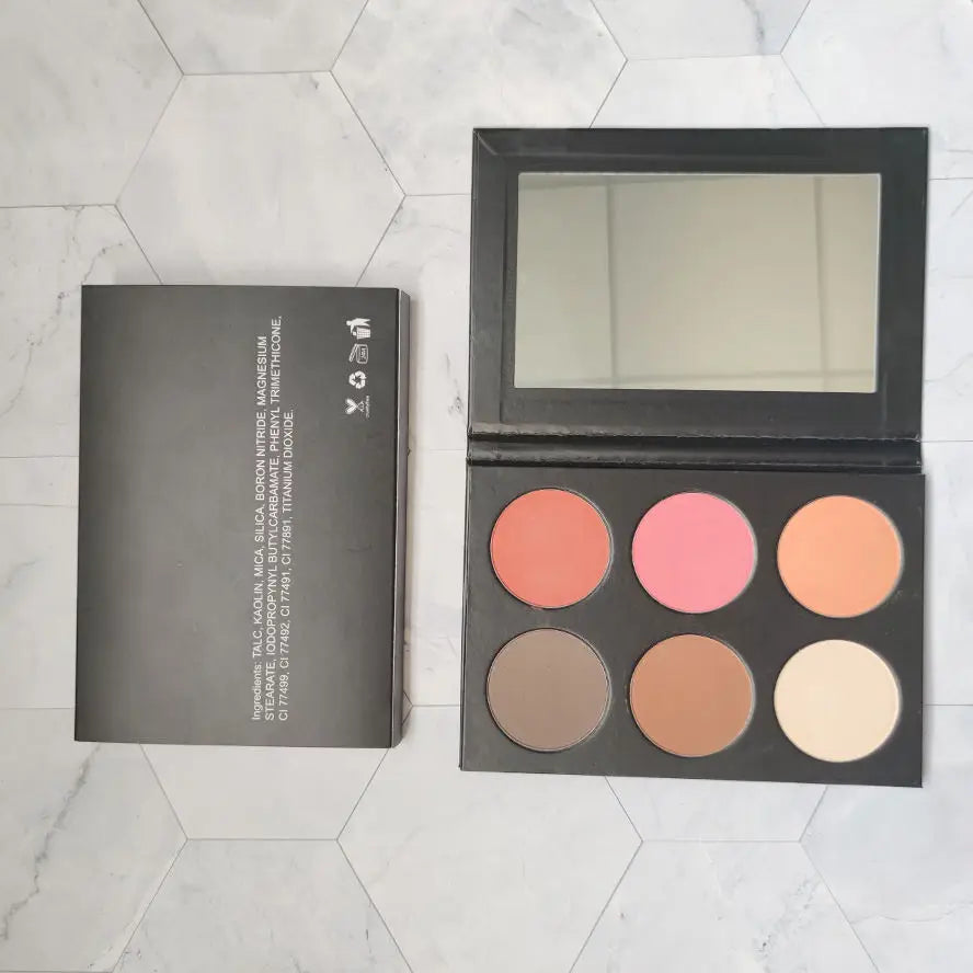 Vegan Makeup Vendor 20 Colors 2 in 1 High Pigment Contour Blush Palette Cruelty Free DIY 6 Pan Palette for Blush and Contour