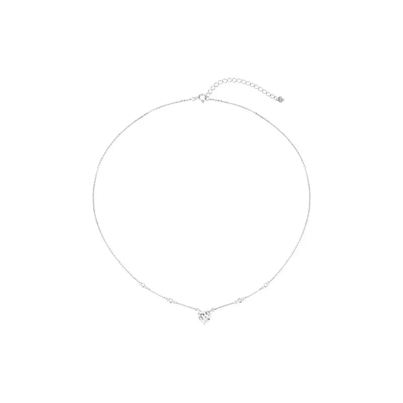 New Luxury Zircon Stone Heart Pendant Necklace for Women Love Jewelry Girl Gift