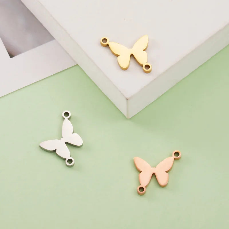 Factory Customization Personalized Mirror Polished Stainless Steel Hollow Pet Blank Butterfly Fine Pendant Jewelry Wholesale