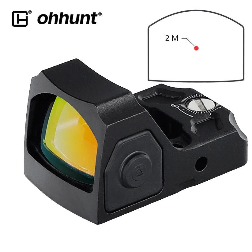 Ohhunt 2M Reticle Shake Awake Mini Tactical Reflex Red Dot for R&R Cut Footprint with 21mm Mount