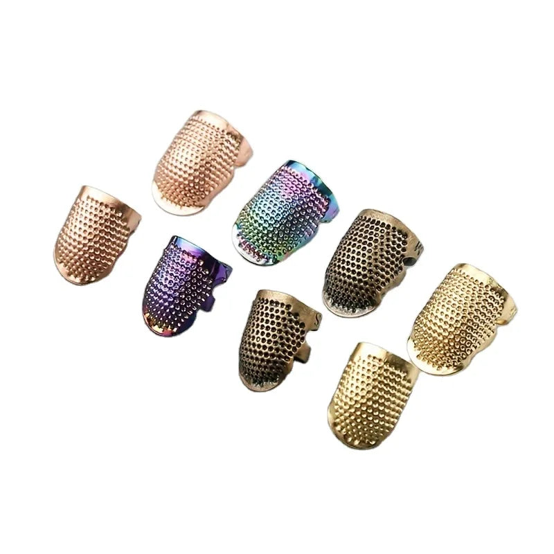 Sewing Thimble Metal Antique Bronze Environmental Friendly Sewing Accessory Finger Protector S/M Size 2 Pcs Per Set