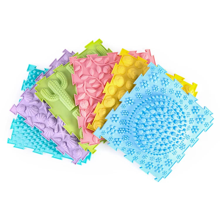 Rainbow Sensory Mat Foot Massage Game Mats Kids Orthopedic Massage Puzzle Floor Mats Carpet Sensory Toys for Autistic Childre