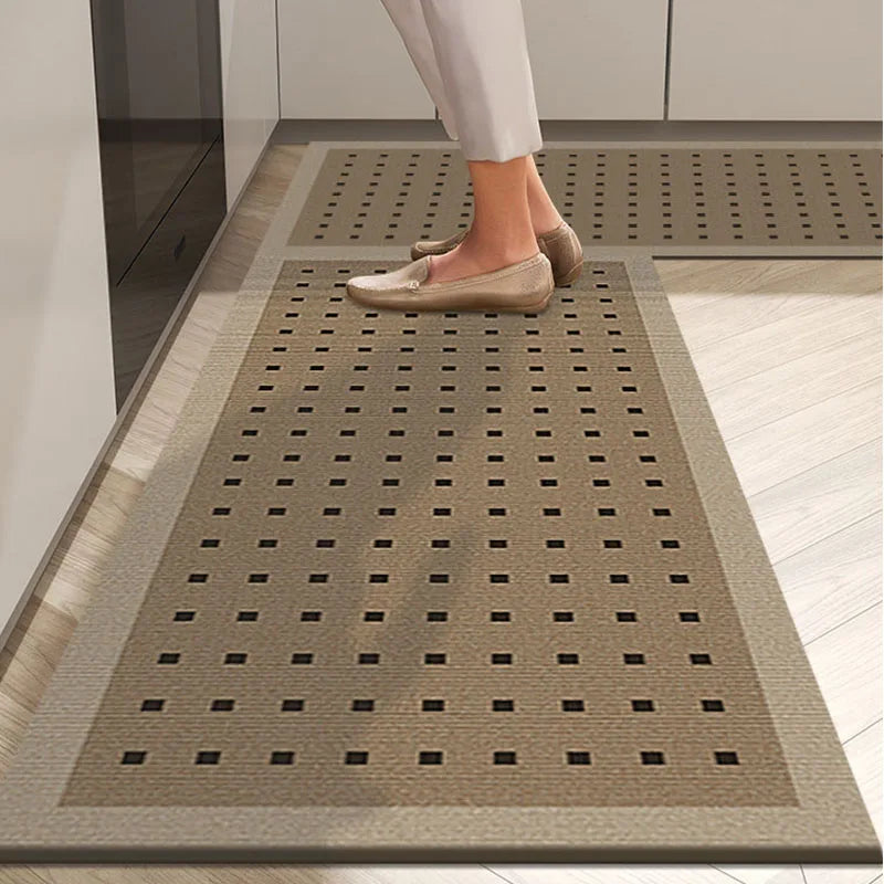 Ru Linen Waterproof Modern Floral Stain Resistant Anti-Slip Washable Cushioned Natural Mat Low MOQ