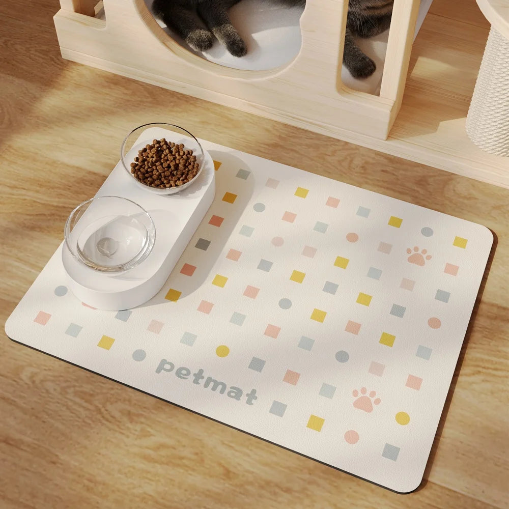 Eco-Friendly Non-Slip Silicone Cat Food and Water Mat-Large Size