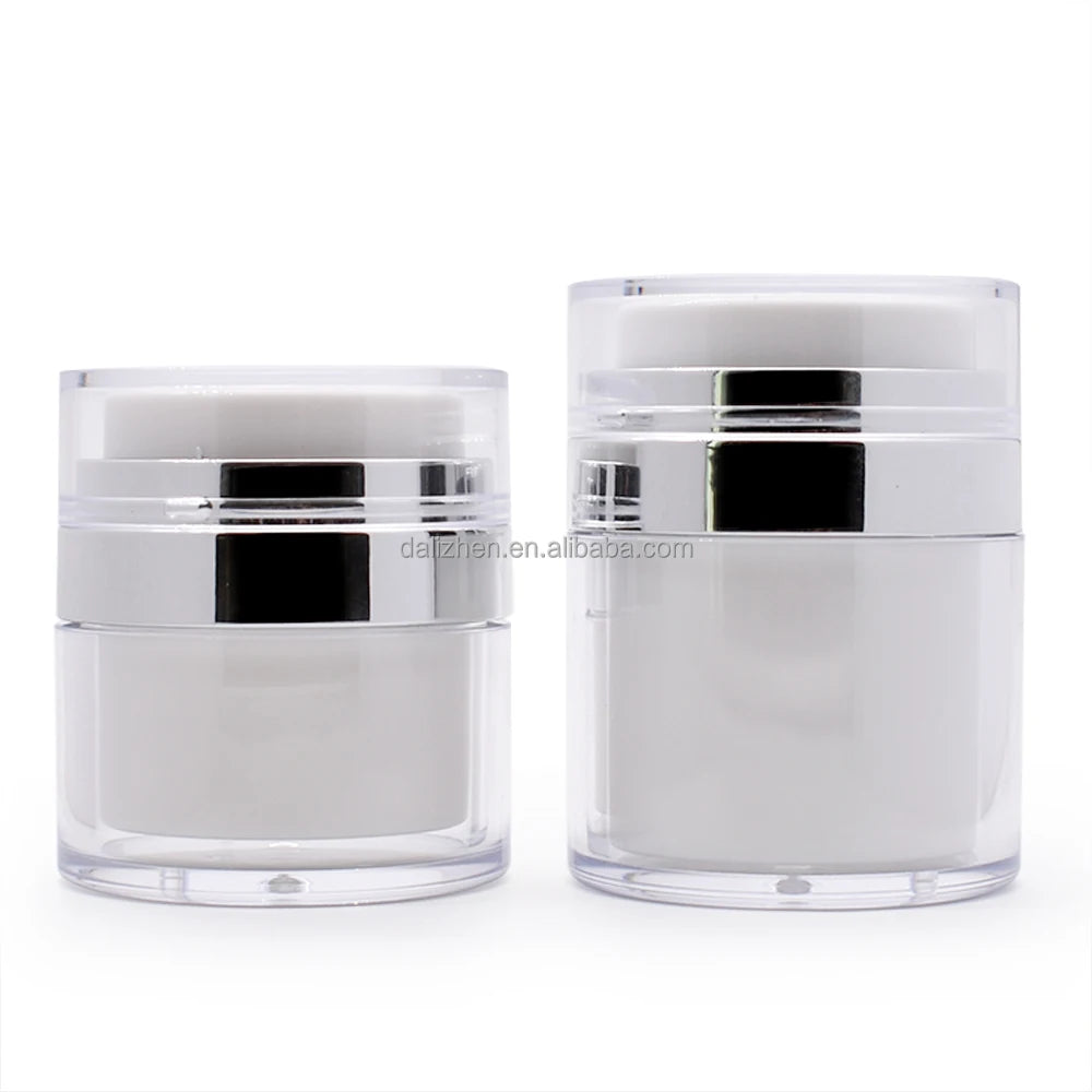 Acrylic Pump Jar 15g 30g 50g Vacuum Airless Dispenser Cylinder Cosmetic Skincare Cream Jar
