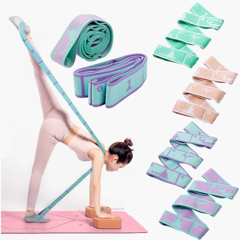 Multi-functional Dance Yoga Stretching Resistance Band Strips Adult Latin Training Beginner Pilates Polyester 84x4cm Silite